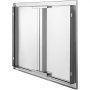 Puerta de acceso para barbacoa VEVOR de acero inoxidable con tirador elegante y bordes pulidos.