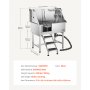 VEVOR Estación de Lavado de Perros de Acero Inoxidable, Bañera de 961 x 620 x 1220 mm con Escalera de Almacenamiento, Grifo, Ducha y Jabonera para Mascotas de Varios Tamaños, Puerta Izquierda