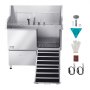 VEVOR Stainless Steel Dog Washing Station, 1275x795x1435 mm Pet Care Bathtub with Ramp, Faucet, Shower Head, Dog Bathtub with Leash for Large, Medium and Small Pets (Right Door)