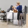 VEVOR Estación de Lavado para Perros de Acero Inoxidable, Bañera de 1275 x 795 x 1435 mm con Rampa, Grifo, Ducha, Correa y Jabonera para Mascotas Grandes, Medianas y Pequeñas, Puerta Izquierda
