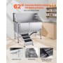 VEVOR Estación de Lavado para Perros de Acero Inoxidable, Bañera de 1500 x 700 x 1495 mm con Rampa, Filtro de Agua de Polietileno, Grifo, Ducha y Jabonera para Varias Mascotas, Puerta Izquierda