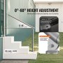 VEVOR Barandilla de Escalera 100 cm Pasamanos de Escalera para Escalones Exteriores de Acero Inoxidable Montaje en Pared y Suelo con Kit de Instalación para Personas Mayores, Porche, Terraza, Plata