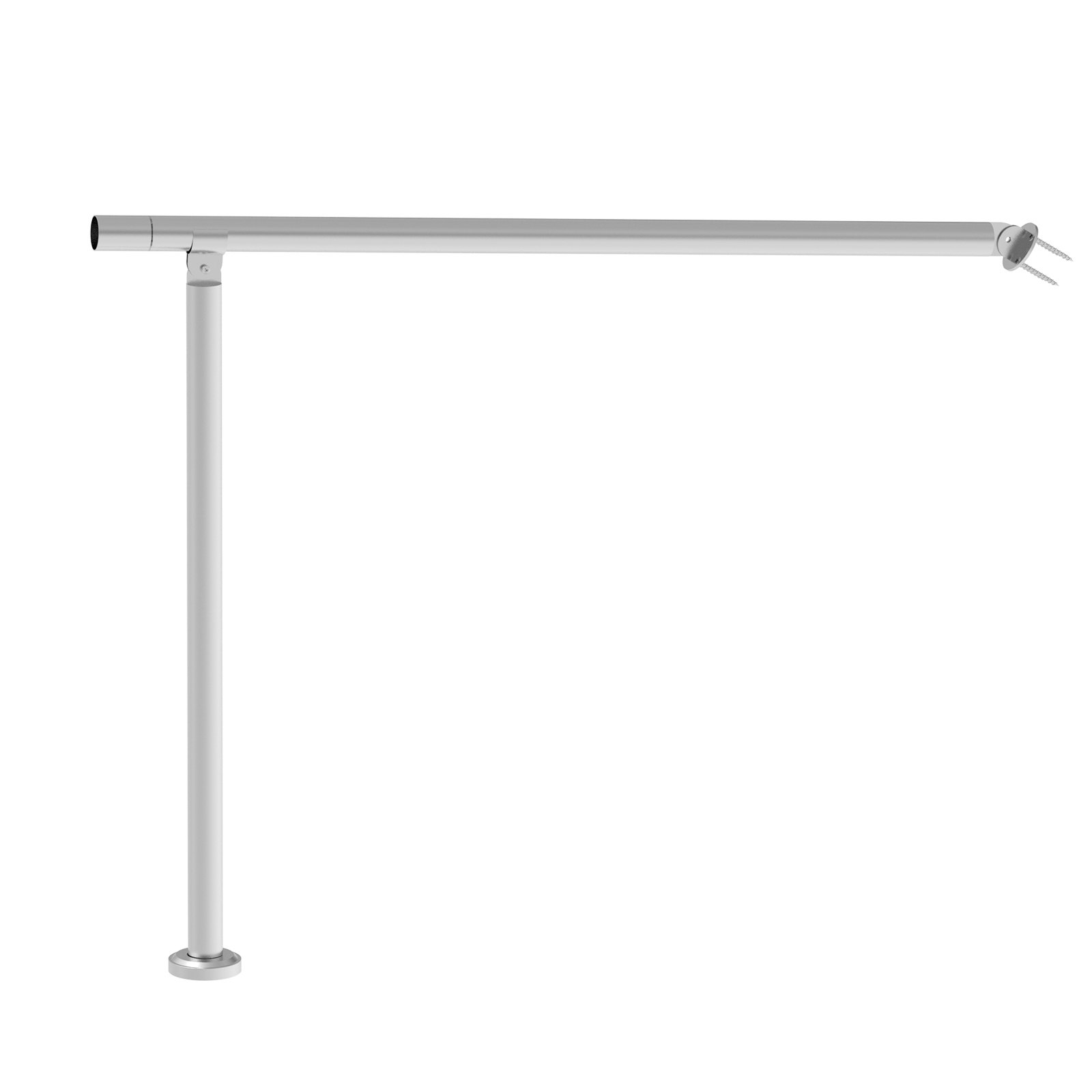 VEVOR Barandilla de Escalera 100 cm Pasamanos de Escalera para Escalones Exteriores de Acero Inoxidable Montaje en Pared y Suelo con Kit de Instalación para Personas Mayores, Porche, Terraza, Plata