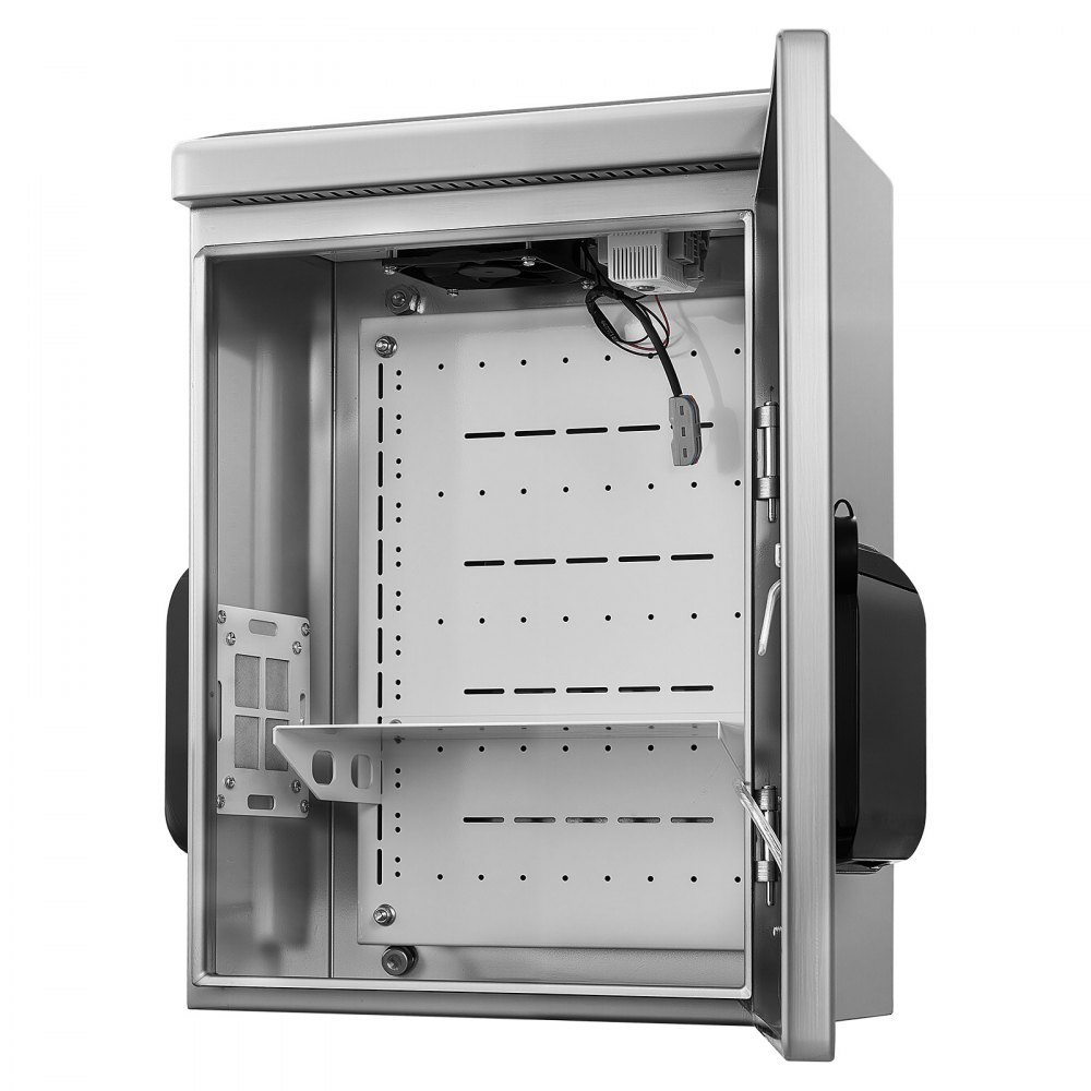 VEVOR Caja de Distribución Eléctrica, Armario de Distribución de Acero Inoxidable Impermeable con Termostato y Ventilador, Montaje en Pared, con Placa de Montaje, Conexión con Bisagra, 40x20x50 cm