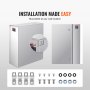 VEVOR Caja Eléctrica de Acero Inoxidable Gabinete Eléctrico 60x50x20cm IP66 Caja Impermeable Montada en Pared con Placa de Montaje Bisagra de Bloqueo para Equipos Electrónicos Eléctricos al Aire Libre