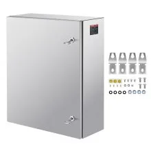 VEVOR Caja Eléctrica de Acero Inoxidable Gabinete Eléctrico 60x50x20cm IP66 Caja Impermeable Montada en Pared con Placa de Montaje Bisagra de Bloqueo para Equipos Electrónicos Eléctricos al Aire Libre
