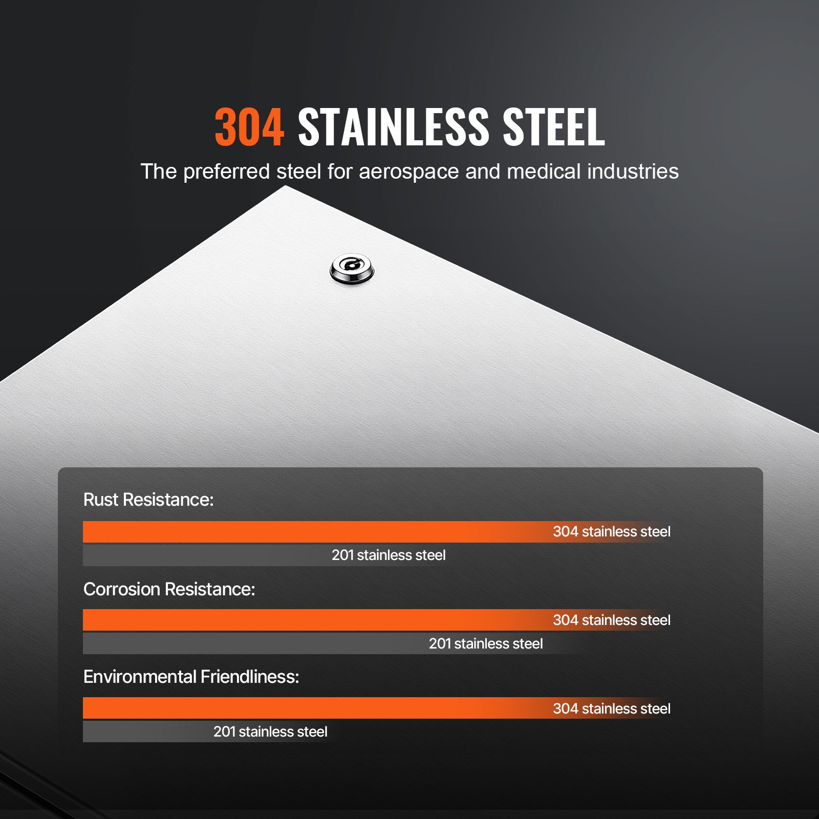 VEVOR Caja Eléctrica de Acero Inoxidable Gabinete Eléctrico 60x50x20cm IP66 Caja Impermeable Montada en Pared con Placa de Montaje Bisagra de Bloqueo para Equipos Electrónicos Eléctricos al Aire Libre