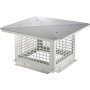 VEVOR Tapa de Chimenea 305x305 mm Sombrero de Chimenea Base Cuadrada Tapa de Cubierta de Acero Inoxidable 304 Protector contra Pájaros Viento y Lluvia con Accesorios para Diferentes Tipos de Chimeneas