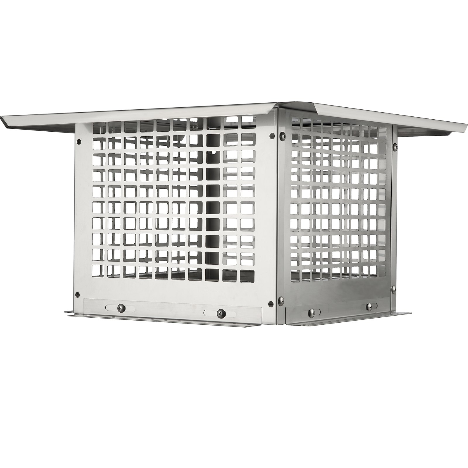 VEVOR chimney cowl, stainless steel 304, 416x416x250mm, bird guard, rain cap, 2 installation methods, compatible with various chimney types