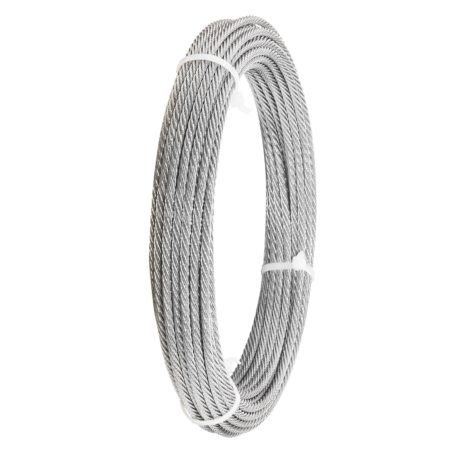 VEVOR Cable de Acero Inoxidable 316 Diámetro de 3,2 mm, Rollo de Cuerda de Alambre 12,2 m, Resistencia a la Rotura de 7,1 KN, Construcción de 7 x 7,  para Barandillas de Terraza, Enrejados de Jardín