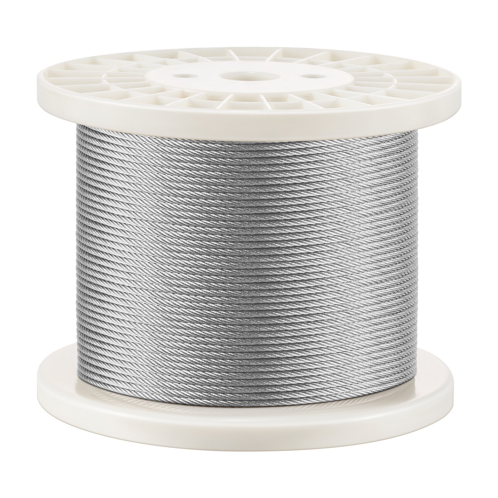 VEVOR Kit de Cables de Alambre de 3,18mm Alambre de Acero Inoxidable 316 de 305m con Cortador y Guantes, Resistencia a la Rotura de 7,1 kN, 7 x 7 Hebras, Cables de Grado de Aeronáutico para Pasamanos