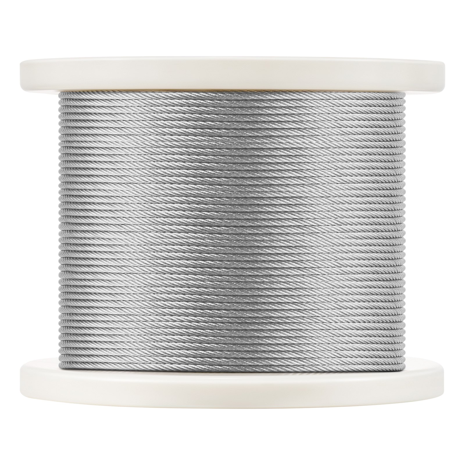 VEVOR Kit de Cables de Alambre de 3,18mm Alambre de Acero Inoxidable 316 de 305m con Cortador y Guantes, Resistencia a la Rotura de 7,1 kN, 7 x 7 Hebras, Cables de Grado de Aeronáutico para Pasamanos