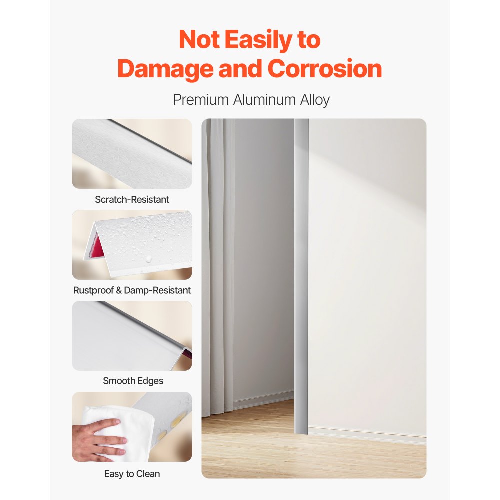 VEVOR Alluminum Alloy Wall Corner Protector, 50 x 50 x 1217 mm, 12 Pack Metal Corner Guards, Edge Trim Protector 90-Degree Angle L Shape for Home,Office,Commercial Wall Protection, with 3m Tape