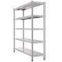 VEVOR Estantería de Almacenamiento de 5 Niveles Estantería de Garaje de Acero Inoxidable 180x45x180 cm Capacidad de Carga de 748 kg Altura Regulable Unidad de Almacenamiento para Cocina del Hogar