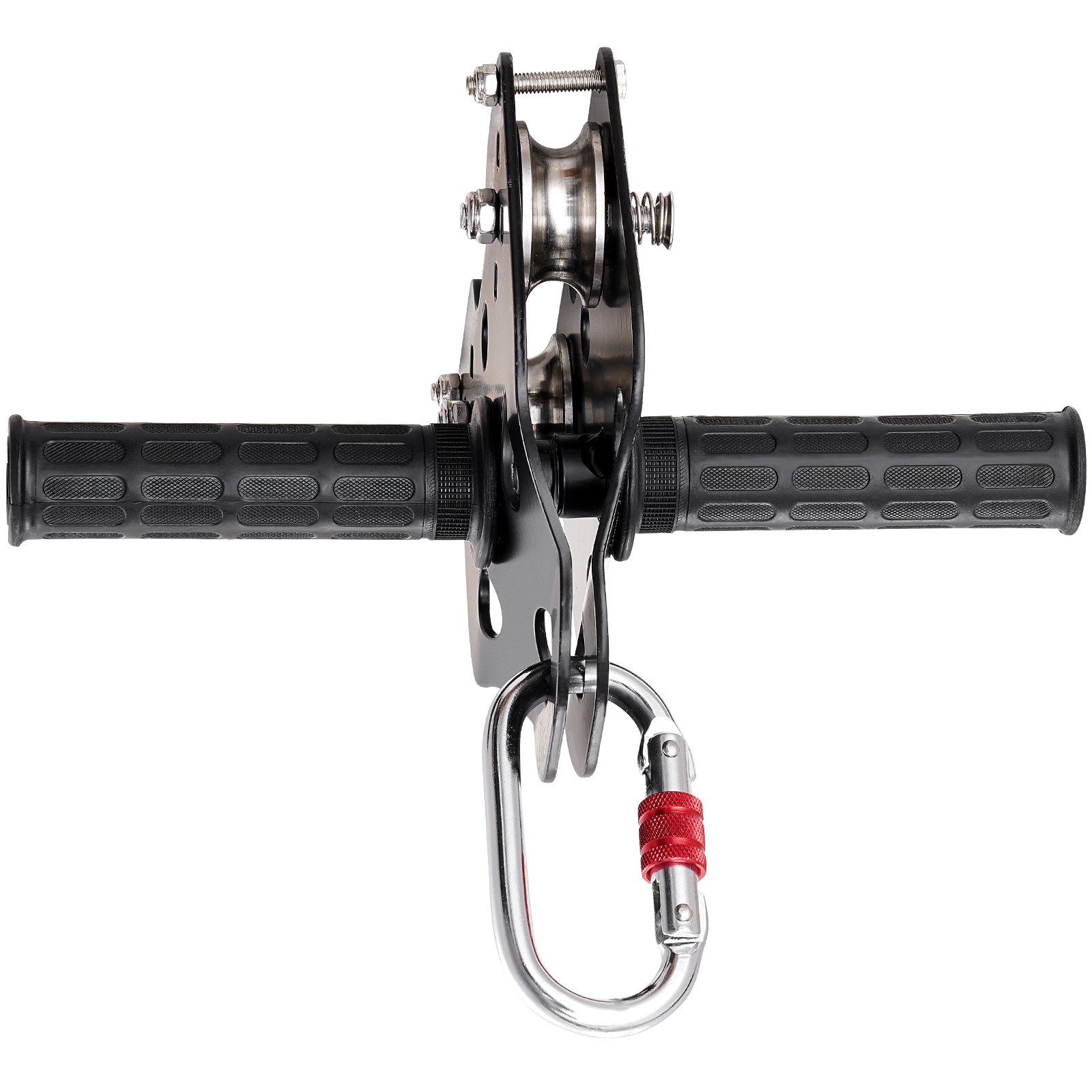 VEVOR Kit de Tirolesa de 36,6 m Carga de 150 kg, Fácil Configuración con Cinturón de Freno de Resorte y Arnés de Seguridad, para Jardín, Patio Trasero (Solo para Adolescentes, No Apto para Adultos)