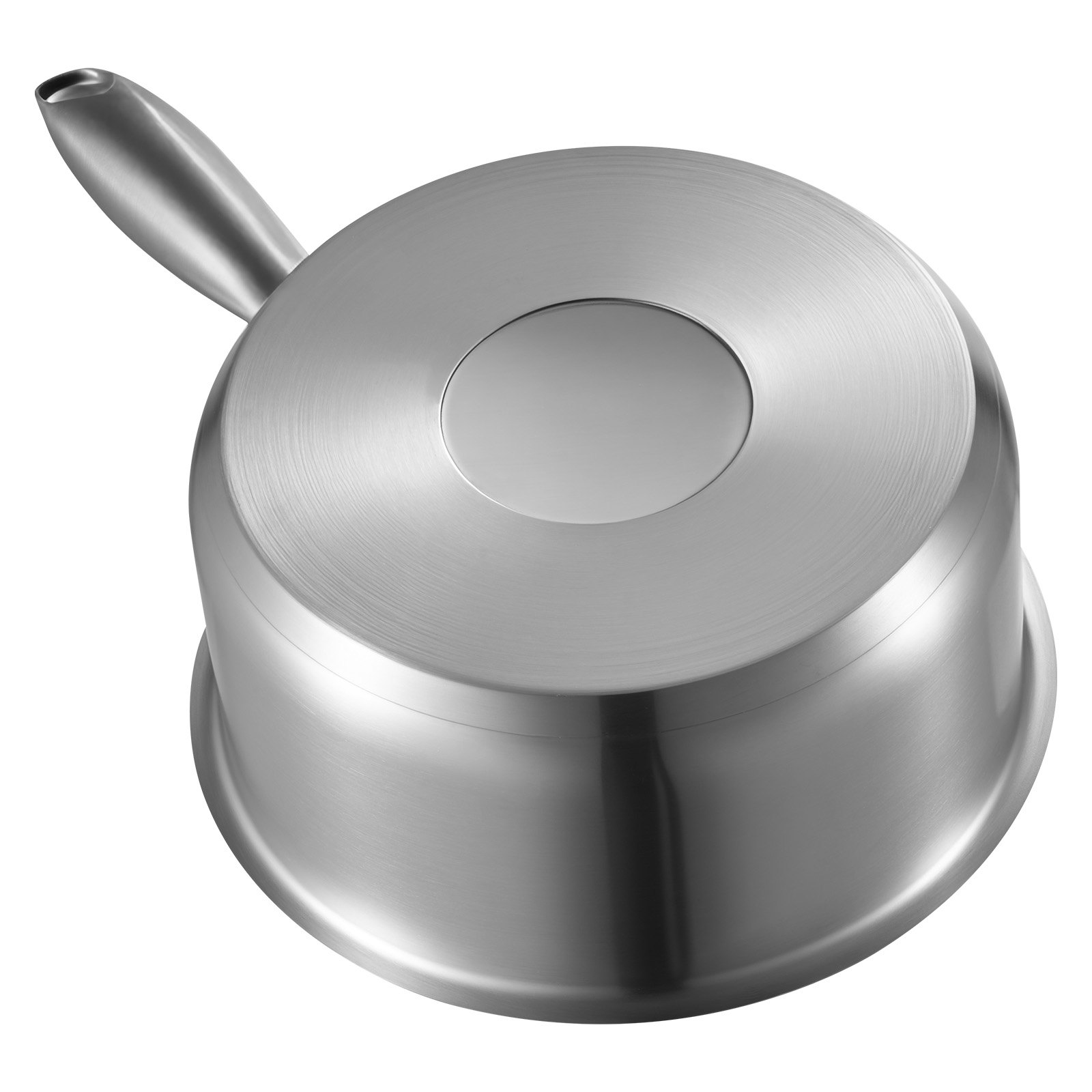 VEVOR Olla de Gran Capacidad de 2,37 L con Tapa de Cristal y Capa de Vapor, para Sopa y Verduras con Mango Ergonómico, de Acero Inoxidable Apta para Lavavajillas, 355 x 285 x 210 mm, Color Plata