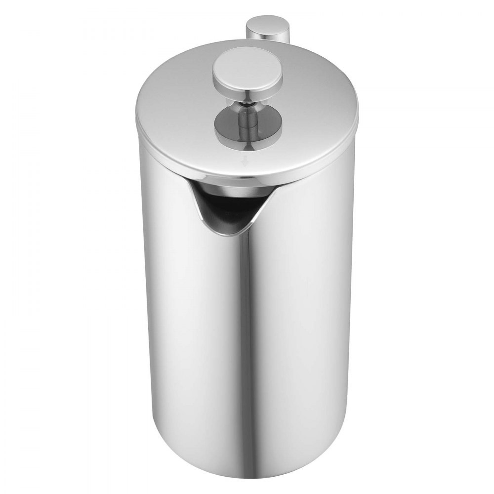 VEVOR Cafetera de Prensa Francesa de Acero Inoxidable, 1,5 L, con Filtro, Grande, de Doble Pared, con Aislamiento, para Café Frío, para Camping, Viajes, Hogar, Cocina, Plata, 190 x 115 x 245 mm