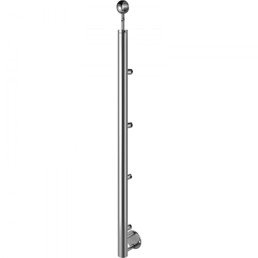 Vevor Poste Para Pasamanos Con 4 Barras De 110 Cm Barandillas Acero Inoxidable