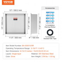 VEVOR Nicho Empotrable para Baño 33,02x33,02 cm Nicho de Ducha Montado en Pared Estante Doble Acero Inoxidable 304 Sellado Impermeable Fácil de Limpiar para Almacenamiento Jabón Ducha Baño, Plata