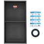 VEVOR Nicho Empotrable para Baño 33,02x63,5 cm Nicho de Ducha Montado en Pared Estante Doble Acero Inoxidable 304 Sellado Impermeable Fácil de Limpiar para Ducha Almacenamiento de Jabón Baño, Negro