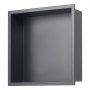 VEVOR Nicho de Ducha Empotrado 33 x 33 x 10,2 cm Estante Divisor de Pared de Acero Inoxidable Organizador de Jabón y Champú con Marco Sellado Impermeable Duradero Fácil de Instalar para Baño, Negro