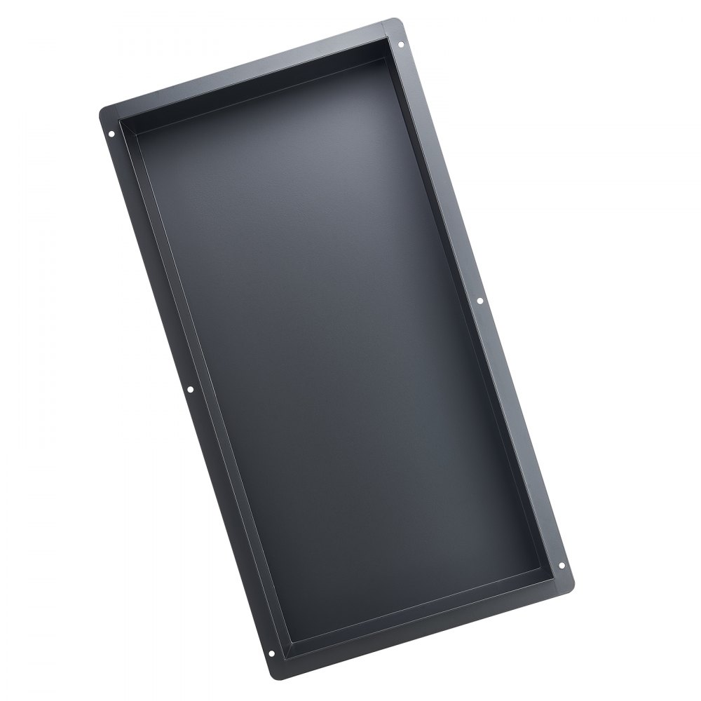 VEVOR Nicho de Ducha Empotrado 33x63,5x10,2 cm Estante Divisor de Pared de Acero Inoxidable Organizador de Jabón y Champú sin Marco Sellado Impermeable Duradero Fácil de Instalar para Baño, Negro