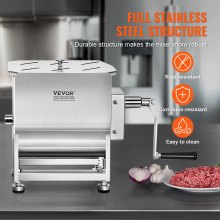 VEVOR Mezclador Manual de Carne de 10 L de Acero Inoxidable 520 x 230 x 455 mm