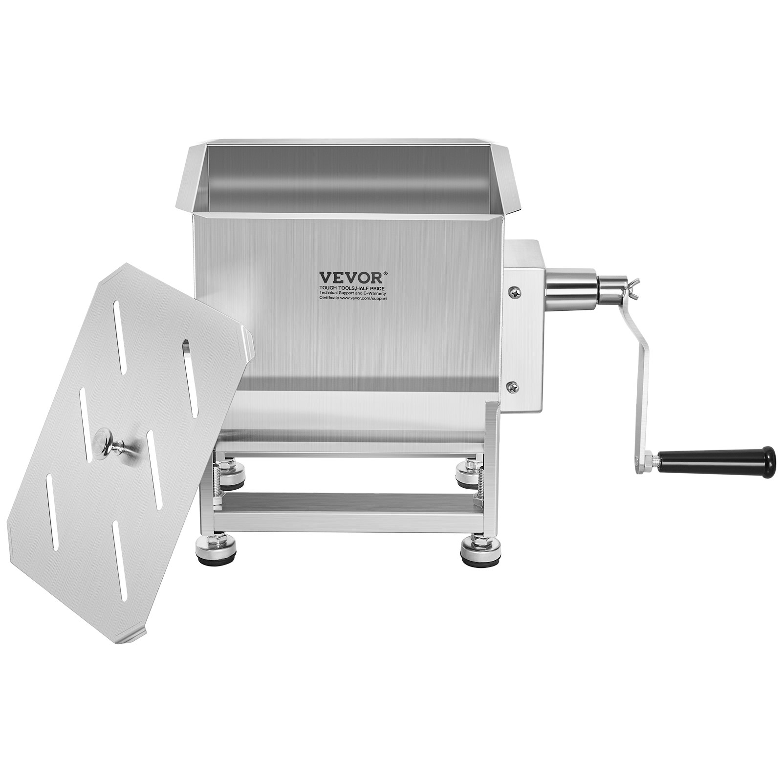 VEVOR Mezclador Manual de Carne de 20 L Acero Inoxidable de 568 x 330 x 450 mm
