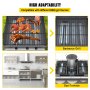 Parrilla para barbacoa con diversas carnes, reemplazo de quemadores para barbacoa VEVOR y compatibilidad con hornos a gas.
