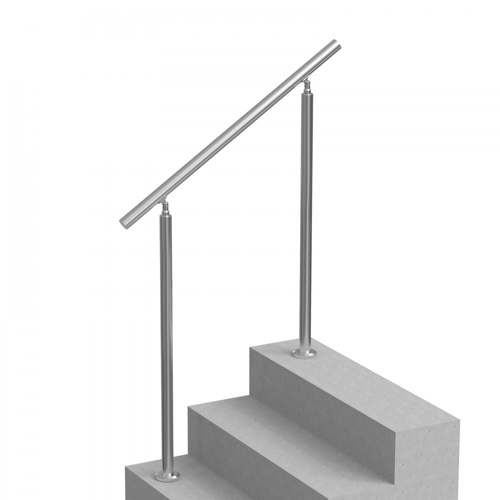VEVOR Pasamanos de Escalera 100 cm Barandilla de Escalera para Escalones Exteriores de Acero Inoxidable con Kit de Instalación Barra de Agarre de Doble Columna para Personas Mayores, Porche, Patio
