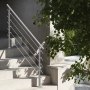 VEVOR Handrails for Outdoor Stairs, 150 cm Length, 5 Crossbars, Stair Handrail Set, Stainless Steel Transition Railing with Mounting Kit, Double-Post Stair Handrails for Seniors, Porch and Terrace