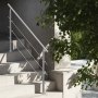VEVOR Pasamanos de Escalera 150 cm Barandilla de Escalera para Escalones Exteriores de Acero Inoxidable 3 Travesaños con Kit de Instalación Barra de Agarre para Personas Mayores, Porche, Patio