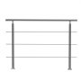 VEVOR Pasamanos de Escalera 150 cm Barandilla de Escalera para Escalones Exteriores de Acero Inoxidable 3 Travesaños con Kit de Instalación Barra de Agarre para Personas Mayores, Porche, Patio