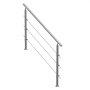VEVOR Pasamanos de Escalera 150 cm Barandilla de Escalera para Escalones Exteriores de Acero Inoxidable 3 Travesaños con Kit de Instalación Barra de Agarre para Personas Mayores, Porche, Patio