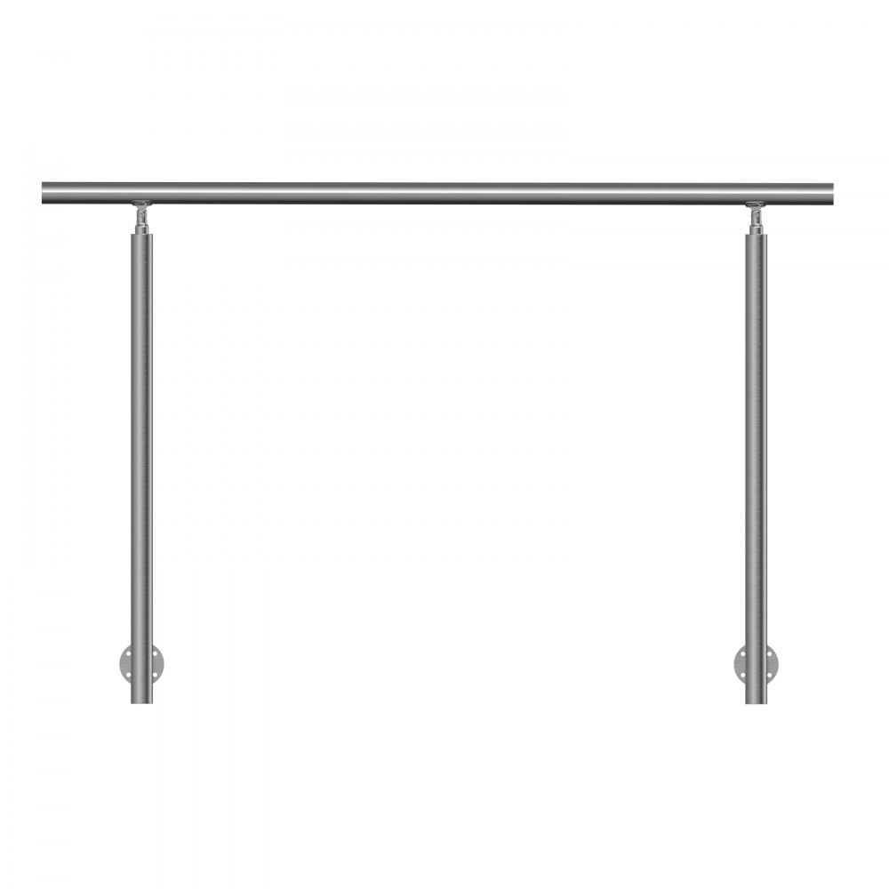VEVOR Barandilla de Escalera 150 cm Pasamanos Escalera de Transición Exterior de Acero Inoxidable Kit de Instalación Montaje Lateral Barra de Soporte de Doble Columna para Casa, Porche, Terraza