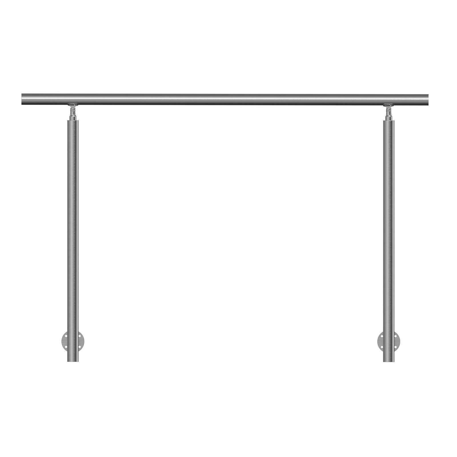 VEVOR Barandilla de Escalera 150 cm Pasamanos Escalera de Transición Exterior de Acero Inoxidable Kit de Instalación Montaje Lateral Barra de Soporte de Doble Columna para Casa, Porche, Terraza