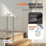 VEVOR Pasamanos de Escalera 80 cm Barandilla de Escalera para Escalones Exteriores de Acero Inoxidable 2 Travesaños con Kit de Instalación Barra de Agarre para Personas Mayores, Porche, Patio