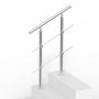 VEVOR Handrails for Outdoor Stairs, 80 cm Length, 2 Crossbars, Stair Handrail Set, Stainless Steel Transition Railing with Mounting Kit, Double-Post Stair Handrails for Seniors, Porch and Terrace