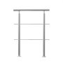 VEVOR Handrails for Outdoor Stairs, 80 cm Length, 2 Crossbars, Stair Handrail Set, Stainless Steel Transition Railing with Mounting Kit, Double-Post Stair Handrails for Seniors, Porch and Terrace