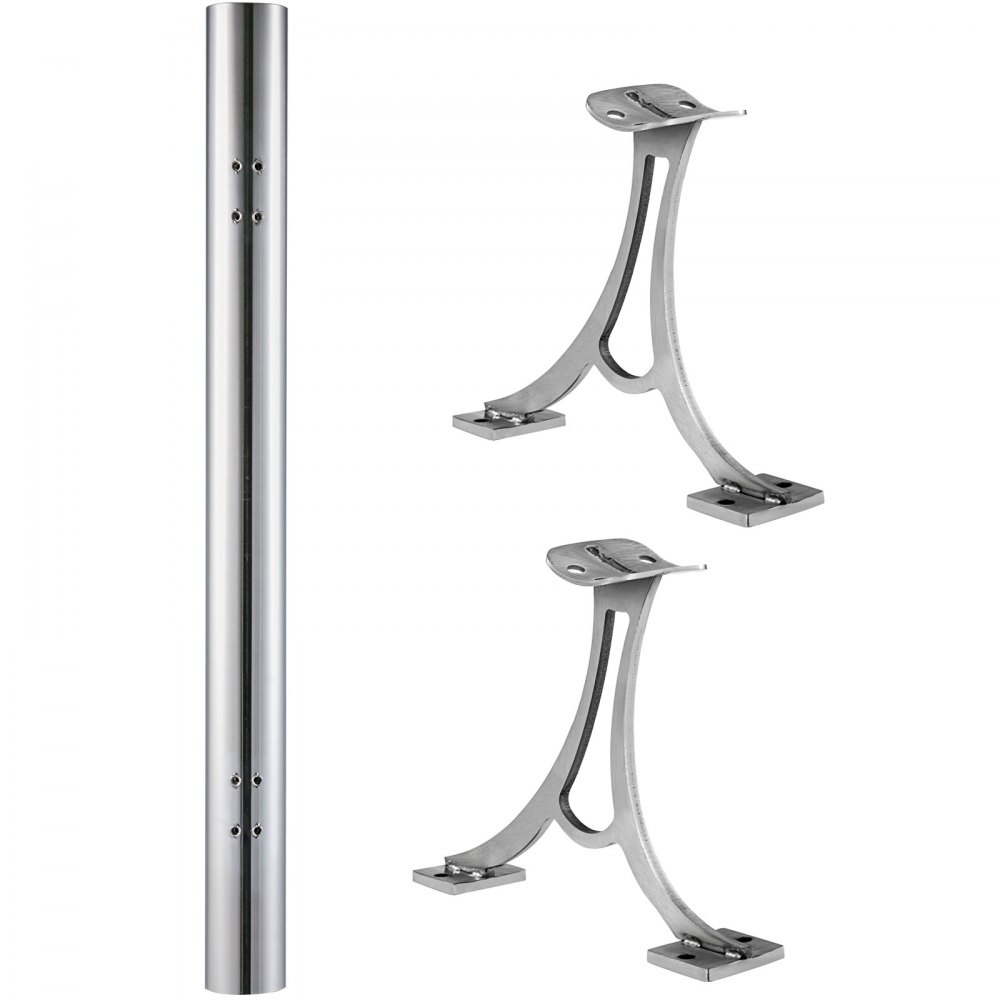 Kit De Barra Extensible Acero Inoxidable Soporte De Barra De 60cm Rieles De Pie