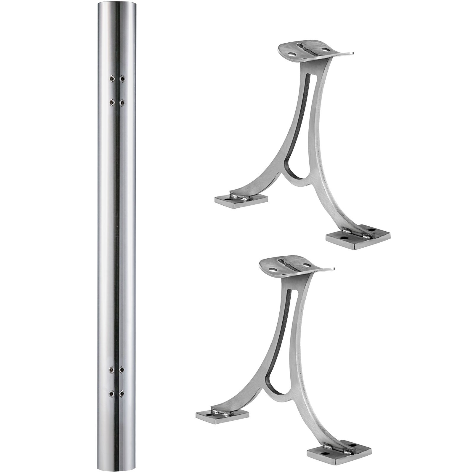 Kit De Barra Extensible Acero Inoxidable Soporte De Barra De 60cm Rieles De Pie