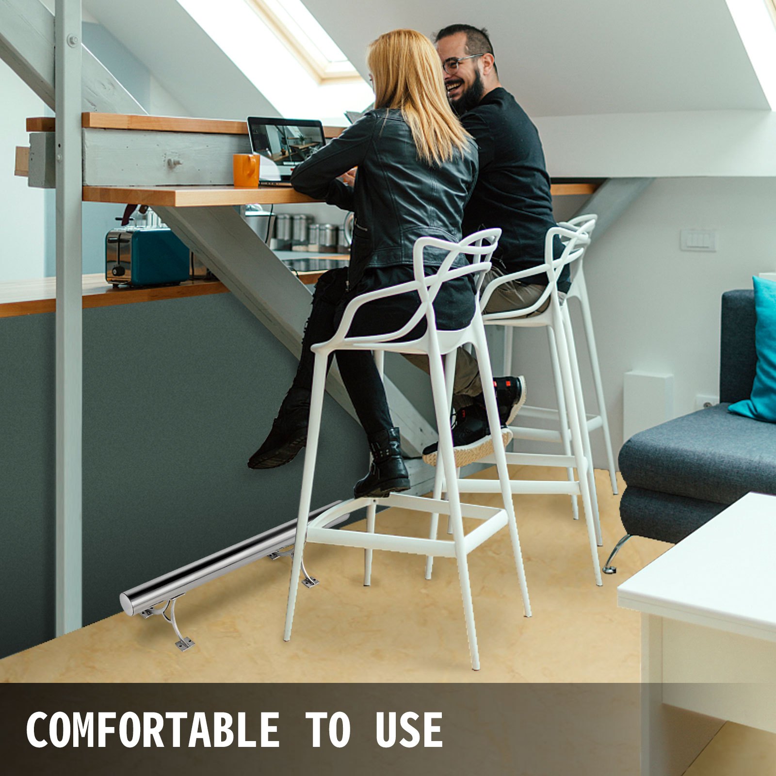 Kit De Barra Extensible Acero Inoxidable Soporte De Barra De 60cm Rieles De Pie