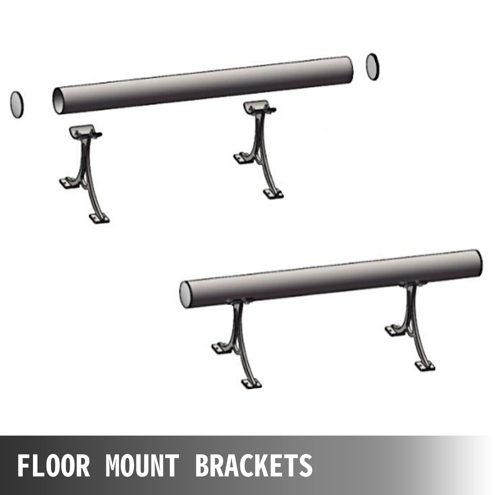 Kit De Barra Extensible Acero Inoxidable Soporte De Barra De 60cm Rieles De Pie