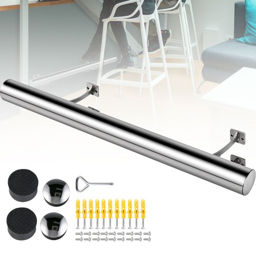 Kit De Riel De Pie De Barra 3 Pies, Soporte De Pie De Barra En Pared Con Tubo De 2 "de Diámetro Externo