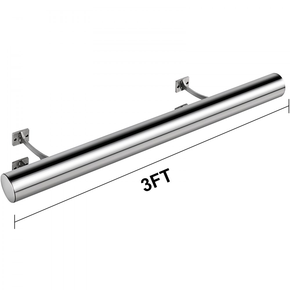 Kit De Riel De Pie De Barra 3 Pies, Soporte De Pie De Barra En Pared Con Tubo De 2 "de Diámetro Externo