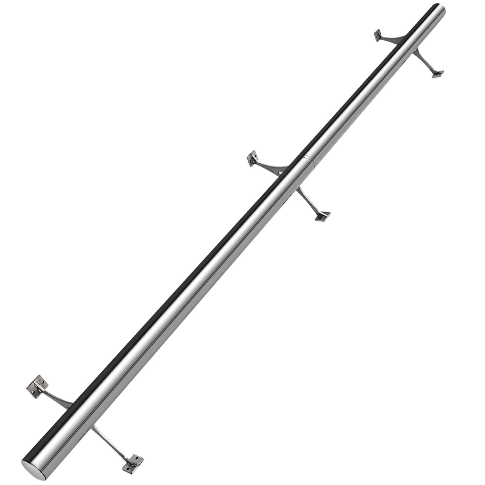 VEVOR Kit de Barra Extensible de Acero Inoxidable, Soporte de Barra de 152cm, Riel de Pie con Tubo de 5 cm, Barra de Montaje, Barra Extensible a Presion, para Bares Restaurantes Tiendas Residencia