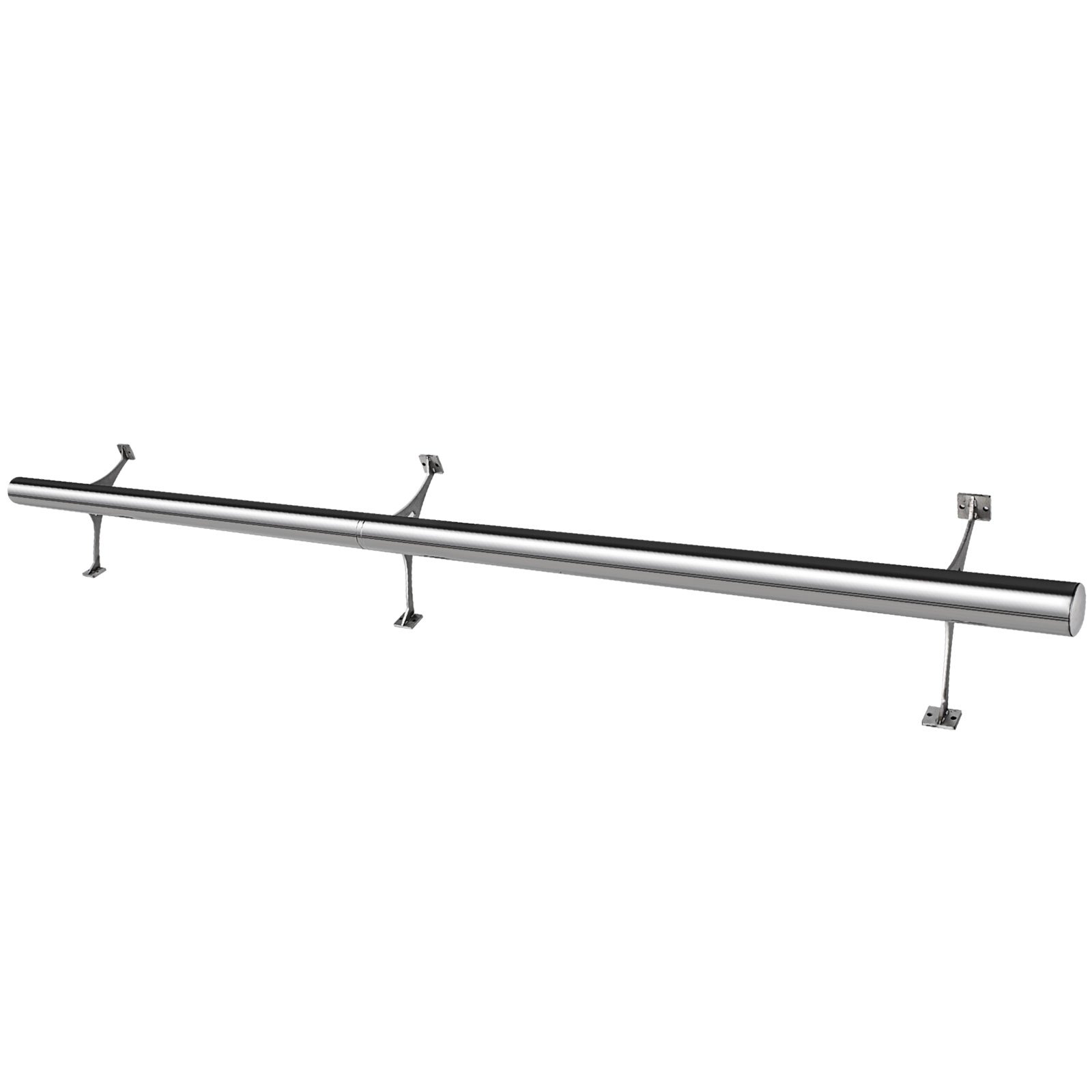 VEVOR Kit de Barra Extensible de Acero Inoxidable, Soporte de Barra de 182cm, Riel de Pie con Tubo de 5 cm, Barra de Montaje, Barra Extensible a Presion, para Bares Restaurantes Tiendas Residencia