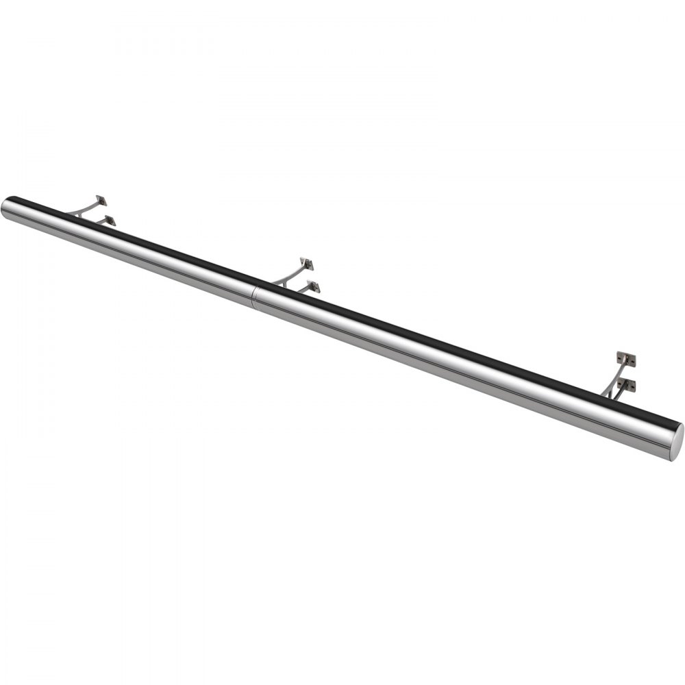 Kit De Barra Extensible De Acero Inoxidable Barra 213cm Rieles Pie Montaje Pared