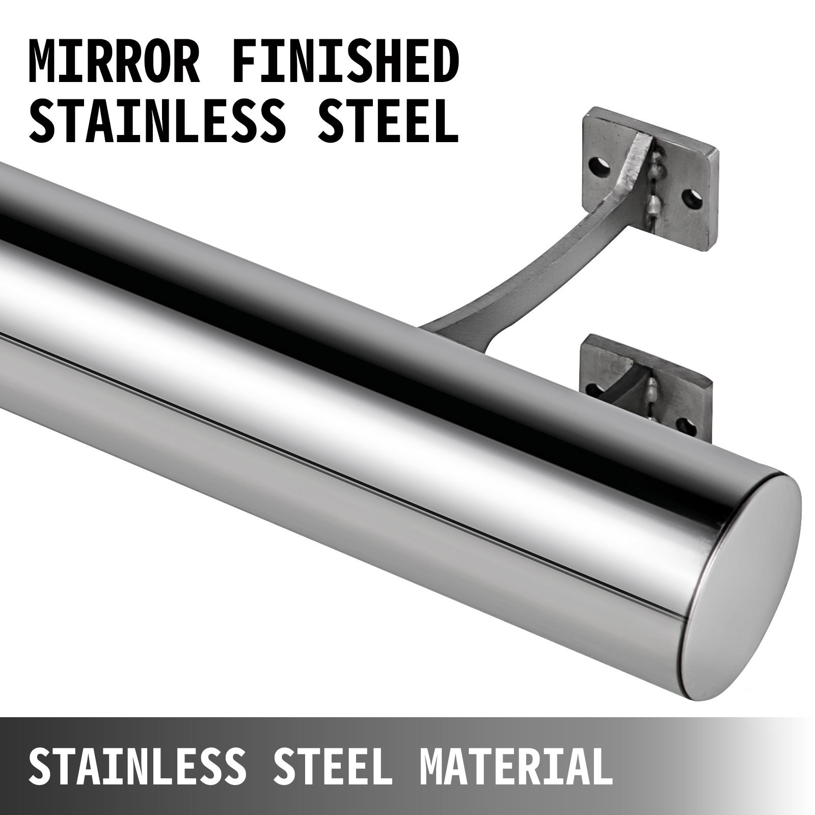 Kit De Barra Extensible De Acero Inoxidable Barra 213cm Rieles Pie Montaje Pared