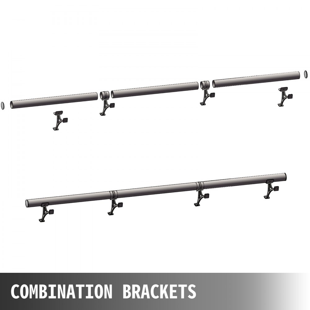 Kit De Barra Extensible Acero Inoxidable Soporte De Barra De 274cm Rieles De Pie